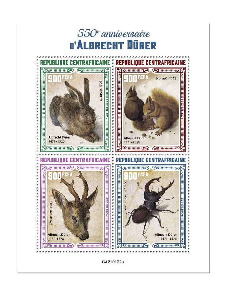 n° 7650/7653  - Timbre CENTRAFRIQUE Poste