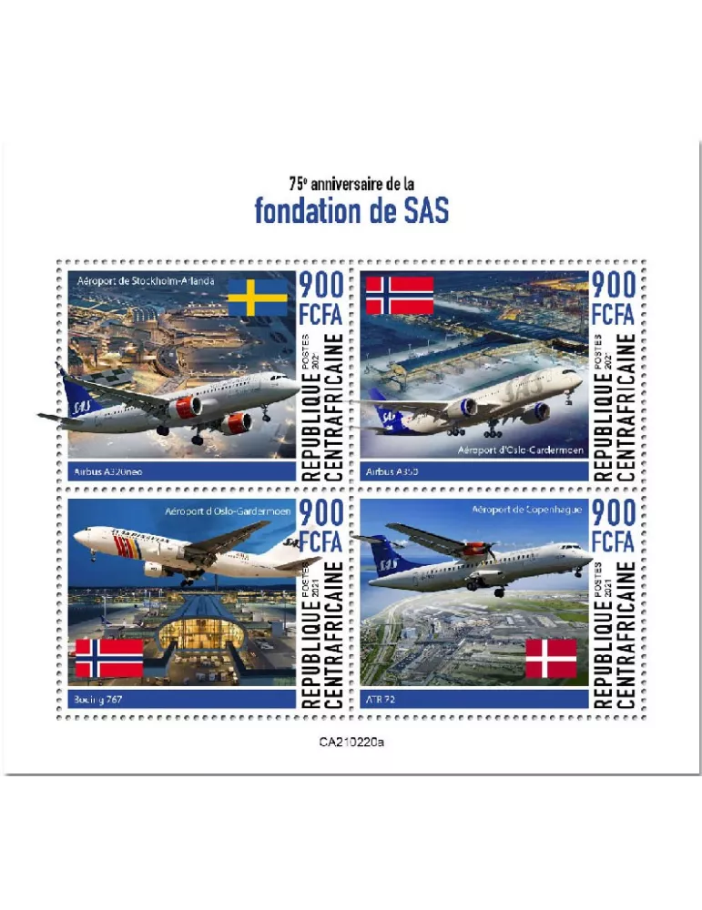 n° 7770/7773  - Timbre CENTRAFRIQUE Poste