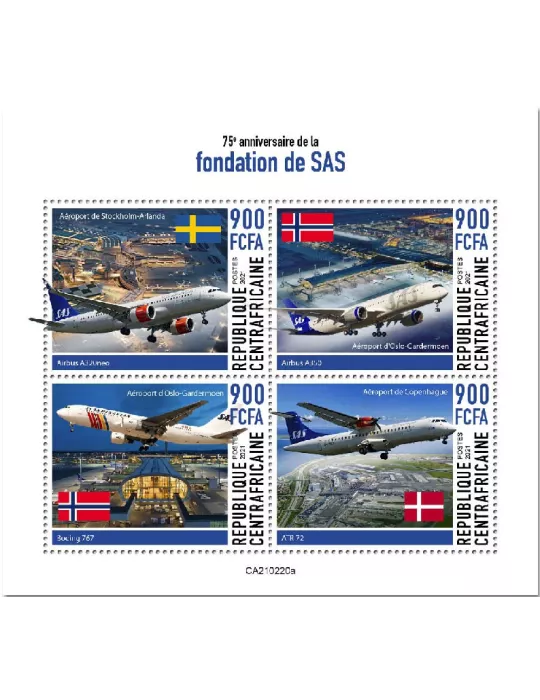 n° 7770/7773  - Timbre CENTRAFRIQUE Poste