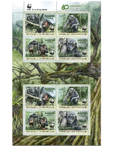 n° 7834/7837  - Timbre CENTRAFRIQUE Poste