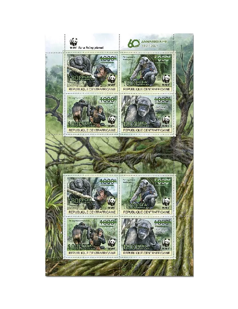 n° 7834/7837  - Timbre CENTRAFRIQUE Poste