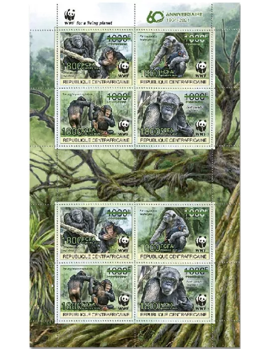 n° 7834/7837  - Timbre CENTRAFRIQUE Poste