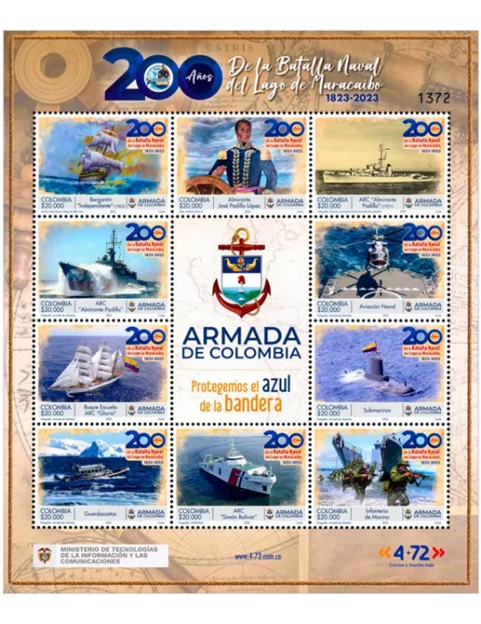 n° 2625/2634 - Timbre COLOMBIE Poste