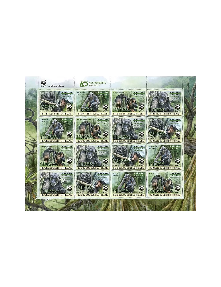 n° 7842/7845  - Timbre CENTRAFRIQUE Poste