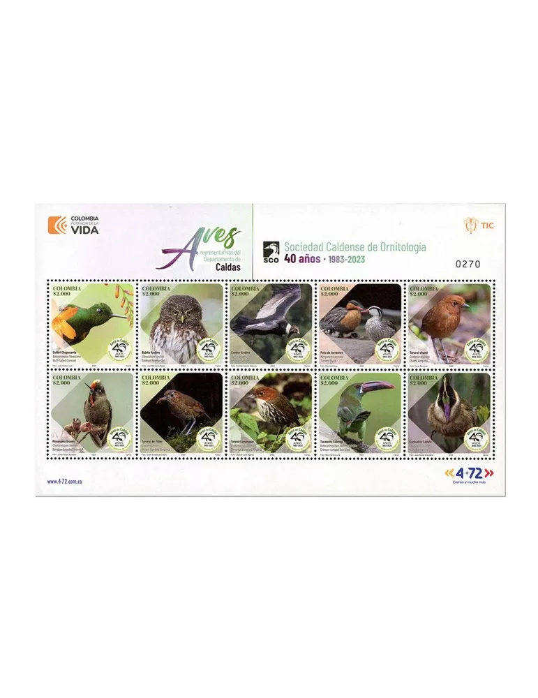 n° 2654/2663 - Timbre COLOMBIE Poste