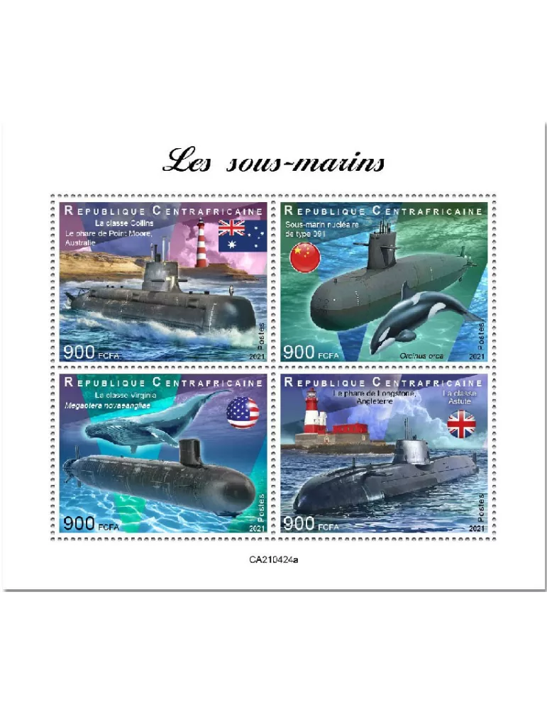 n° 8117/8120  - Timbre CENTRAFRIQUE Poste