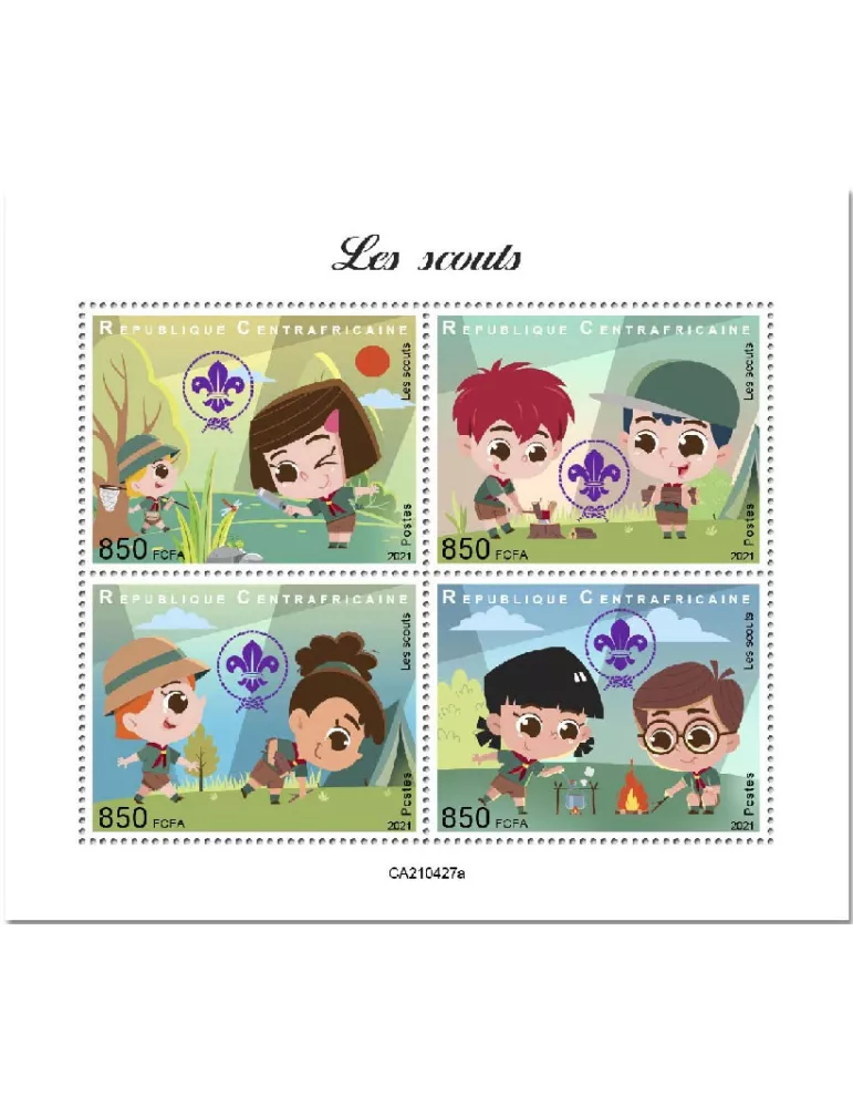 n° 8129/8132  - Timbre CENTRAFRIQUE Poste