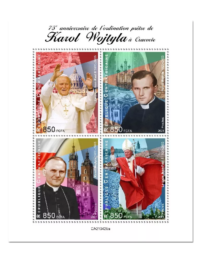 n° 8137/8140  - Timbre CENTRAFRIQUE Poste