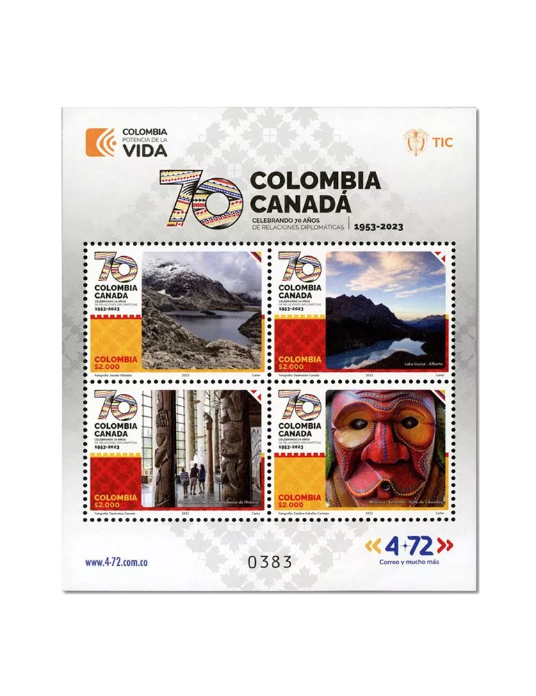 n° 2694/2697 - Timbre COLOMBIE Poste