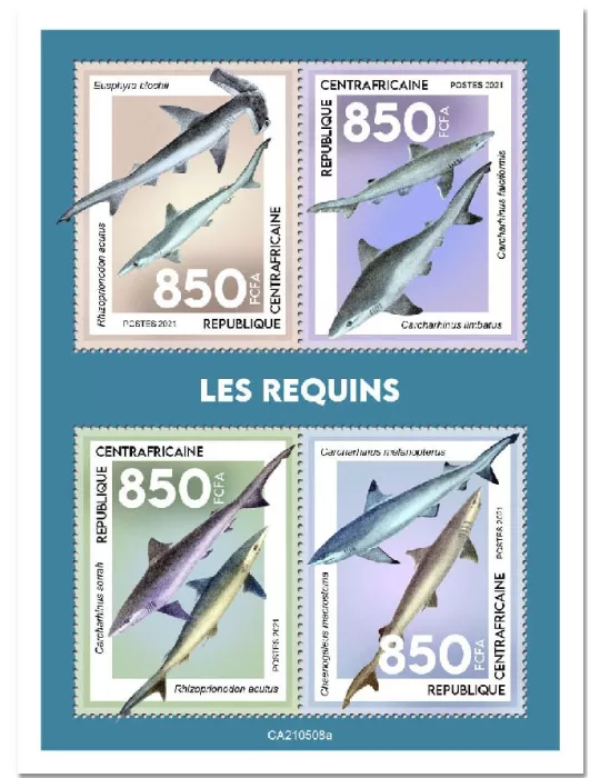 n° 8217/8220  - Timbre CENTRAFRIQUE Poste