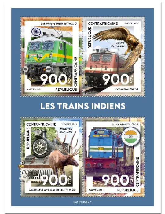 n° 8253/8256  - Timbre CENTRAFRIQUE Poste