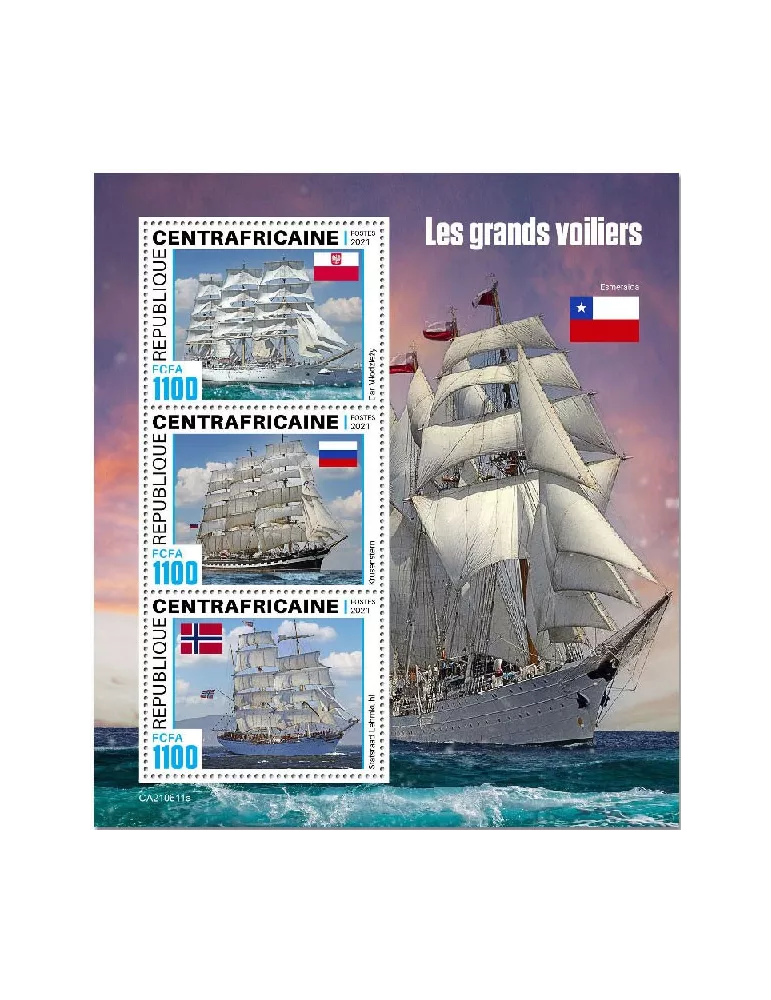 n° 8336/8338  - Timbre CENTRAFRIQUE Poste
