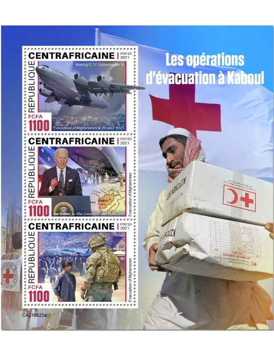 n° 8373/8375  - Timbre CENTRAFRIQUE Poste