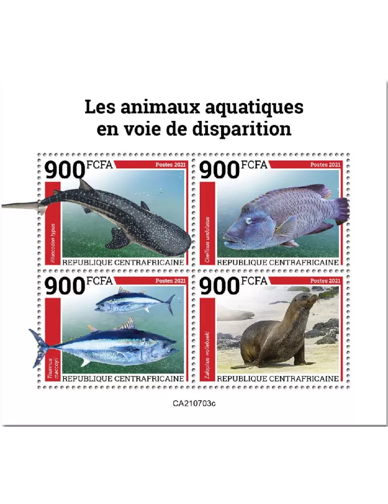n° 8441A/8444A  - Timbre CENTRAFRIQUE Poste