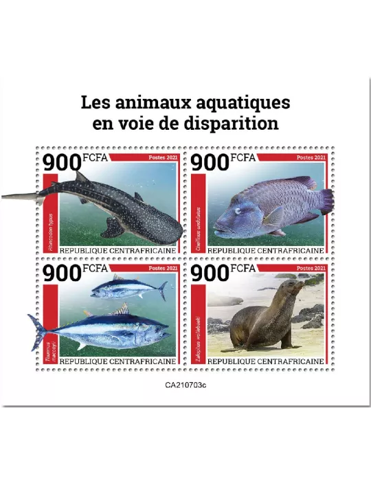 n° 8441A/8444A  - Timbre CENTRAFRIQUE Poste