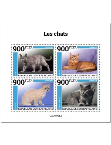 n° 8449A/8452A  - Timbre CENTRAFRIQUE Poste