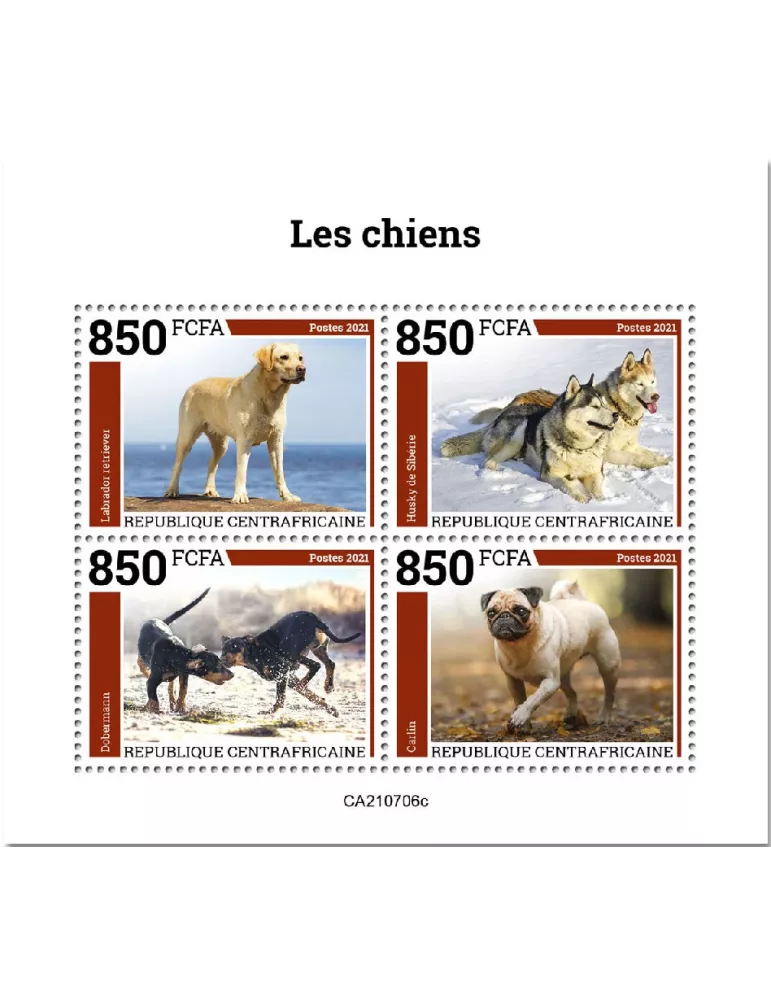 n° 8453A/8456A  - Timbre CENTRAFRIQUE Poste