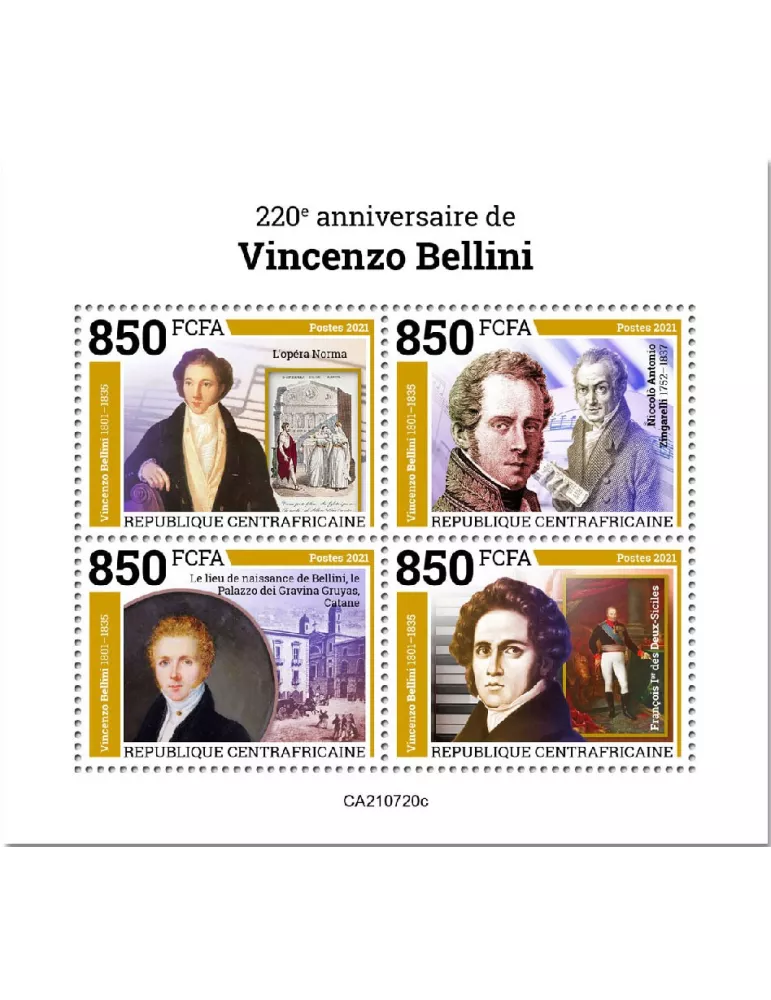 n° 8509A/8512A  - Timbre CENTRAFRIQUE Poste