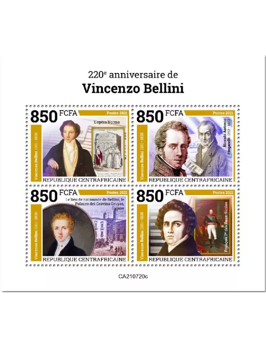 n° 8509A/8512A  - Timbre CENTRAFRIQUE Poste