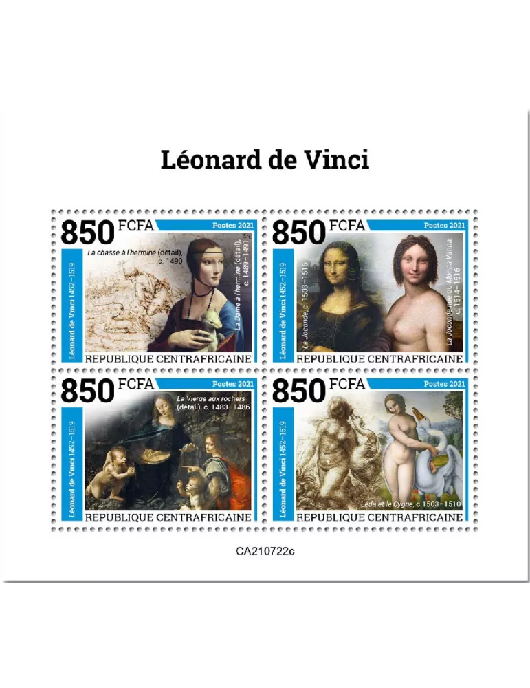 n° 8517A/8520A  - Timbre CENTRAFRIQUE Poste