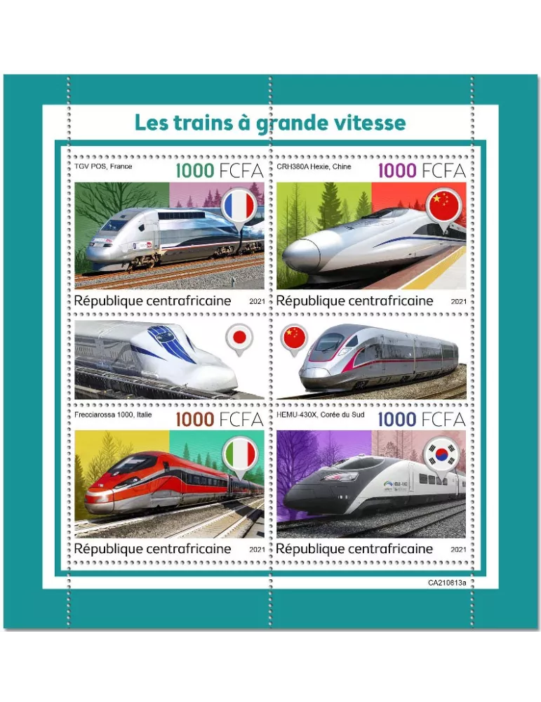 n° 8723/8726  - Timbre CENTRAFRIQUE Poste