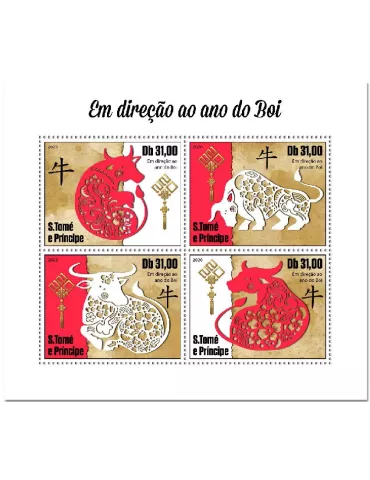 n° 7345/7348  - Timbre SAINT-THOMAS ET PRINCE Poste