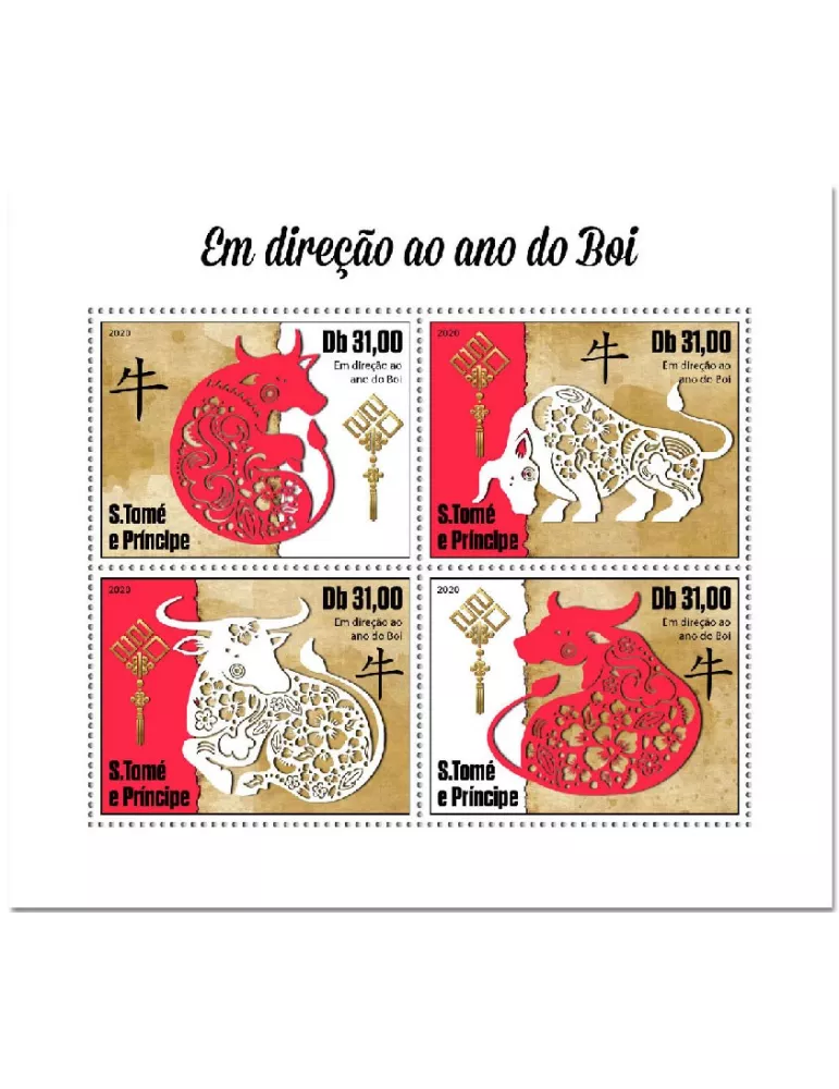 n° 7345/7348  - Timbre SAINT-THOMAS ET PRINCE Poste