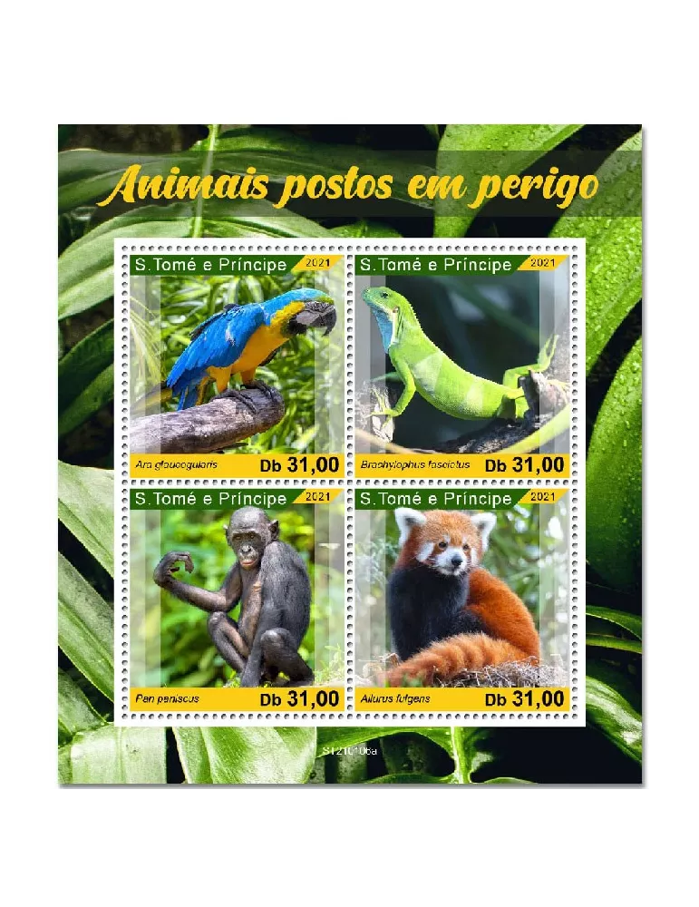 n° 7571/7574  - Timbre SAINT-THOMAS ET PRINCE Poste