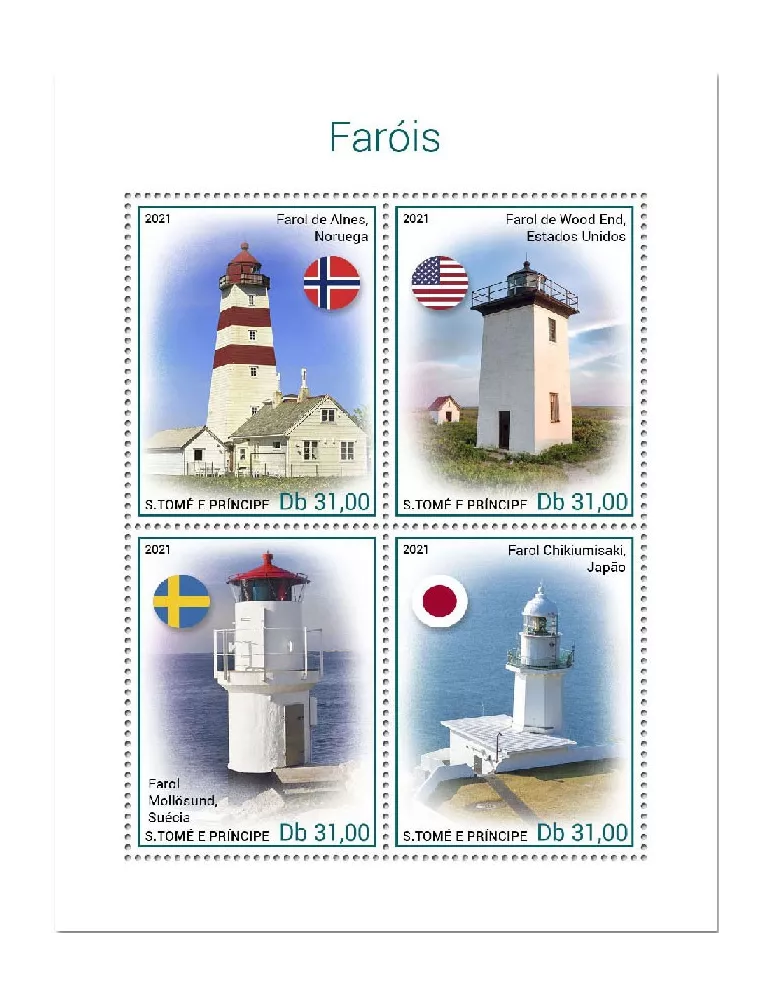 n° 7661/7664  - Timbre SAINT-THOMAS ET PRINCE Poste