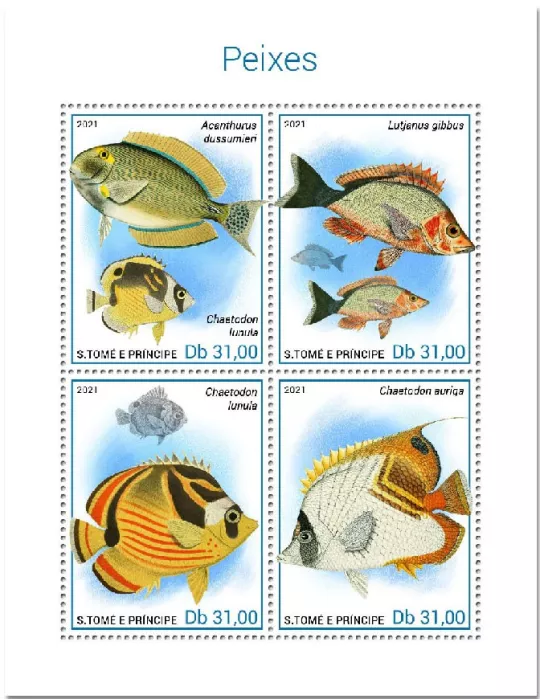 n° 7697/7700  - Timbre SAINT-THOMAS ET PRINCE Poste