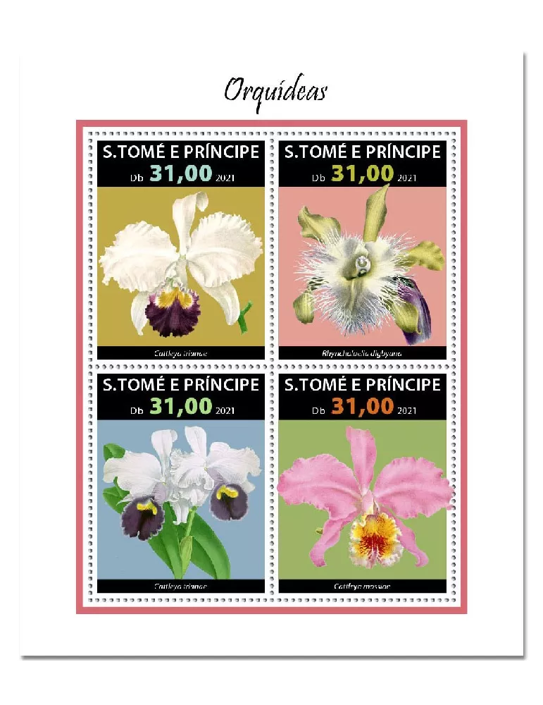n° 7968/7971  - Timbre SAINT-THOMAS ET PRINCE Poste