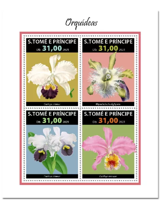 n° 7968/7971  - Timbre SAINT-THOMAS ET PRINCE Poste