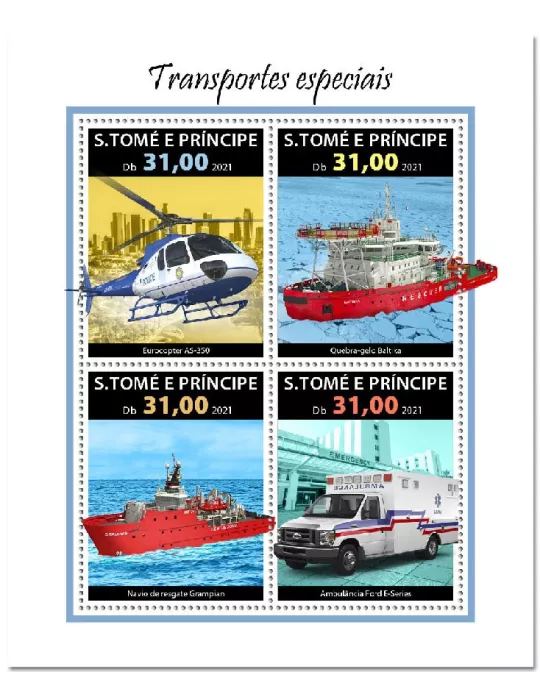 n° 8050/8053  - Timbre SAINT-THOMAS ET PRINCE Poste