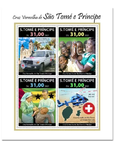 n° 8110/8113  - Timbre SAINT-THOMAS ET PRINCE Poste