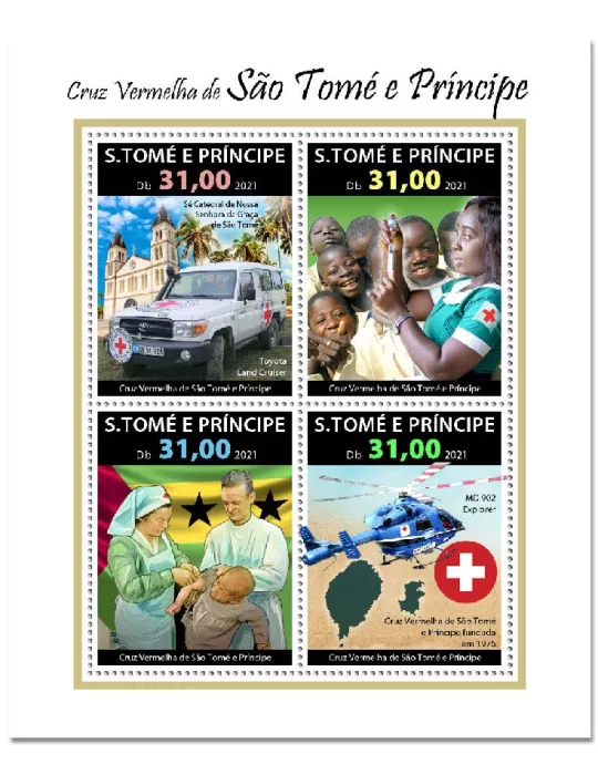 n° 8110/8113  - Timbre SAINT-THOMAS ET PRINCE Poste