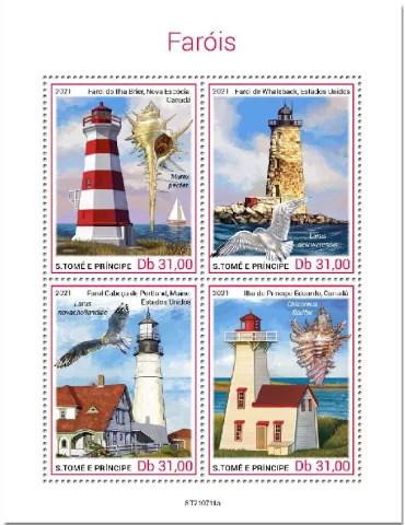 n° 8643/8646  - Timbre SAINT-THOMAS ET PRINCE Poste