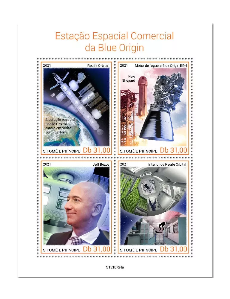 n° 8695/8698  - Timbre SAINT-THOMAS ET PRINCE Poste