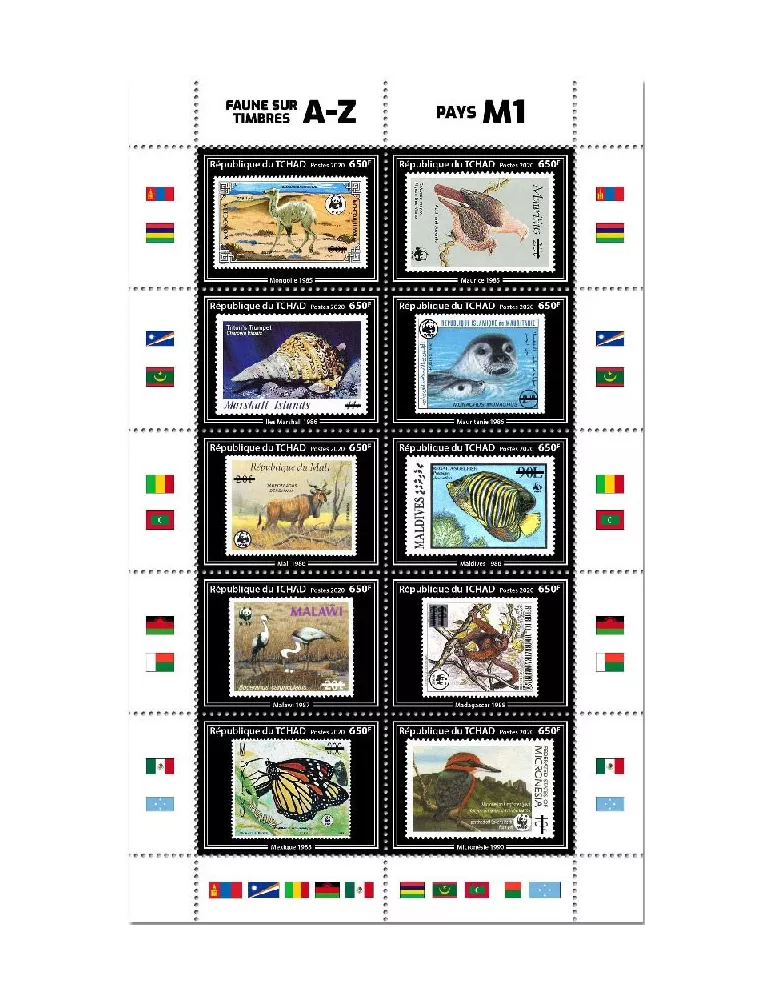 n° 2527/2536  - Timbre TCHAD Poste