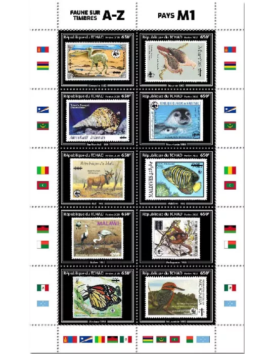 n° 2527/2536  - Timbre TCHAD Poste