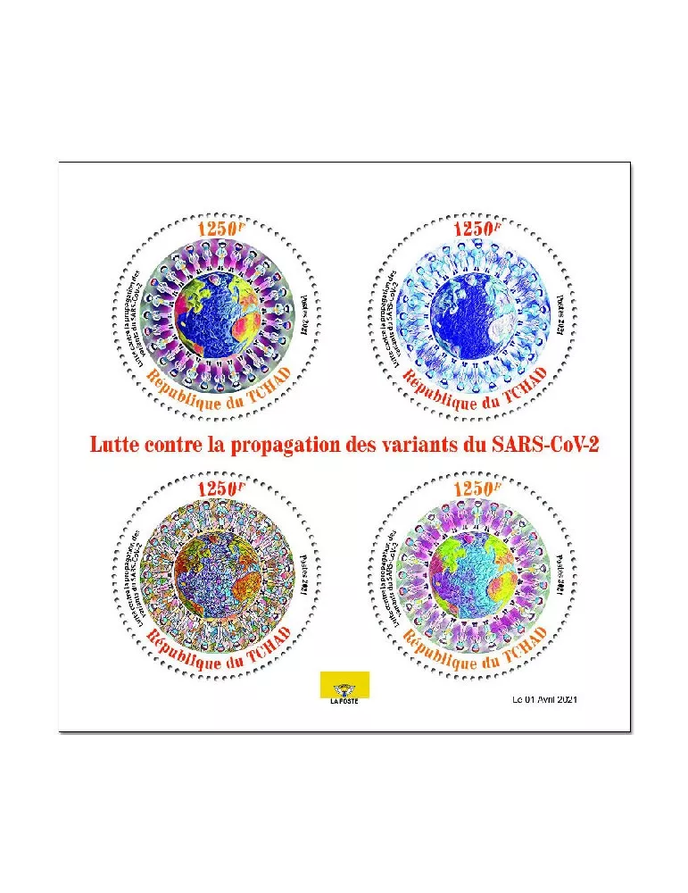 n° 3284/3287  - Timbre TCHAD Poste