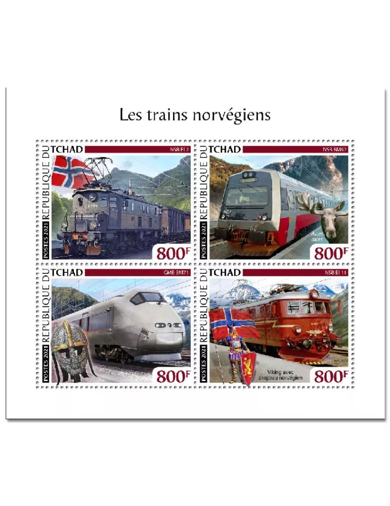 n° 3365/3368  - Timbre TCHAD Poste