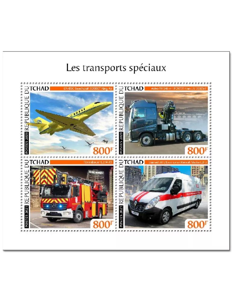 n° 3400/3403  - Timbre TCHAD Poste