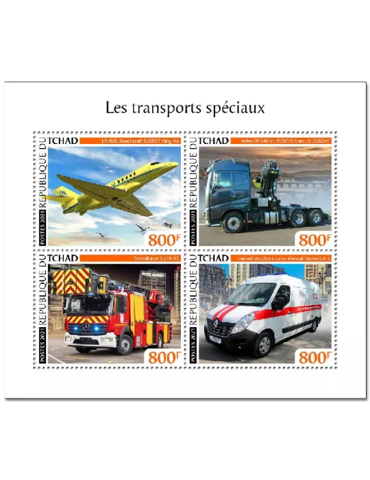 n° 3400/3403  - Timbre TCHAD Poste