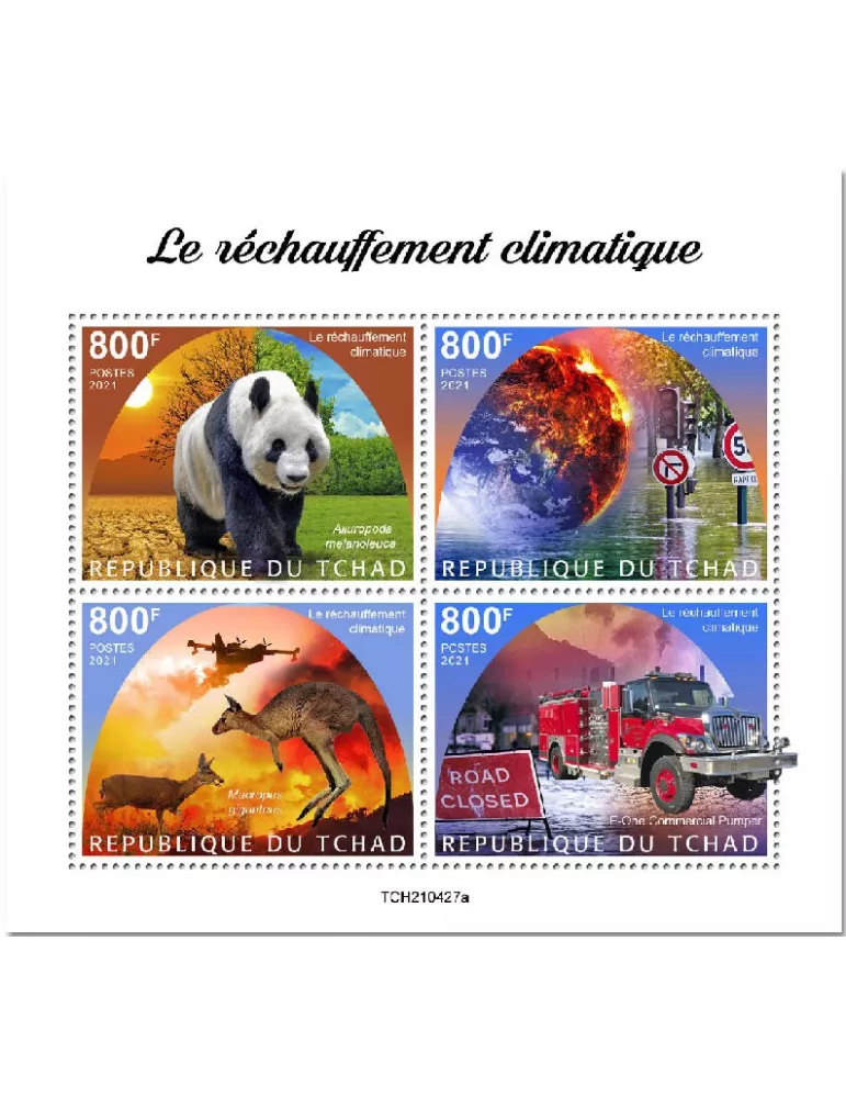 n° 3716/3719  - Timbre TCHAD Poste