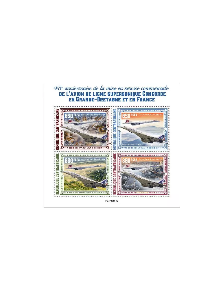 n° 7630/7633  - Timbre CENTRAFRIQUE Poste