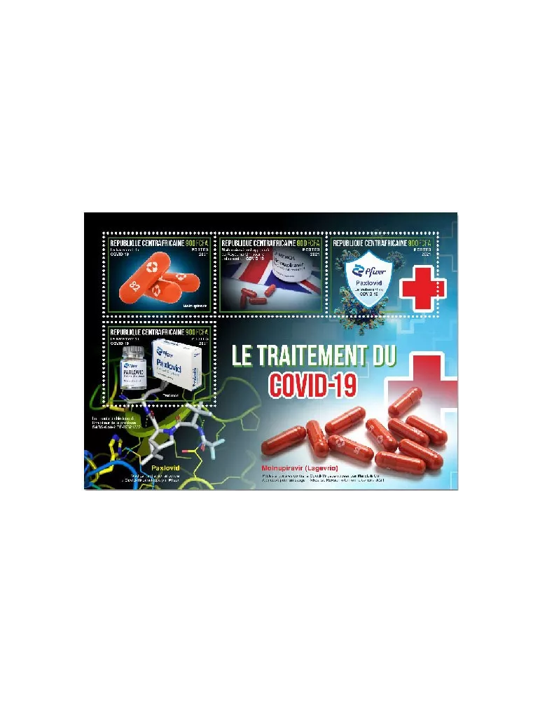 n° 8782/8785  - Timbre CENTRAFRIQUE Poste