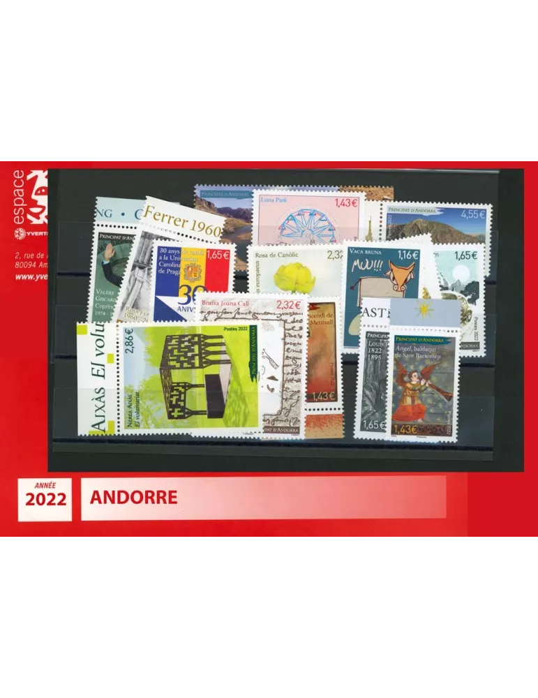 n° 870/884 -  Timbre Andorre Année complète (2022)