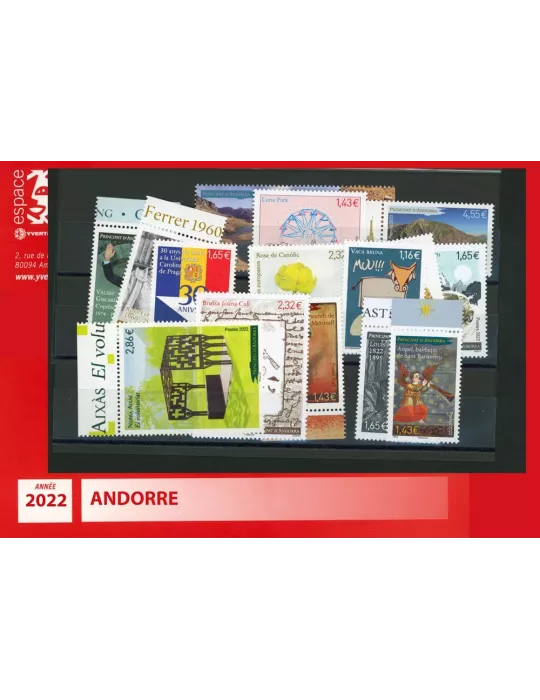 n° 870/884 -  Timbre Andorre Année complète (2022)