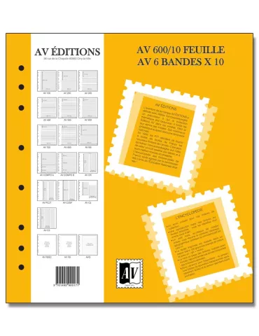 Feuille AV : 6 bandes (x10) - AV EDITIONS®