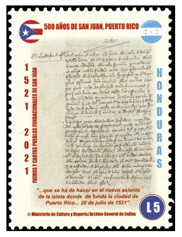 n° 335/338 - Timbre HONDURAS Poste